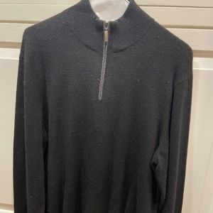 Club Room cashmere black quarter zip men’s sweater